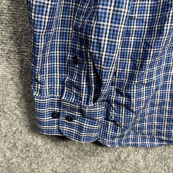 Faconnable Designed in France Club XXL Dress Shirt Blue Check Plaid Button Down - Picture 5 of 10